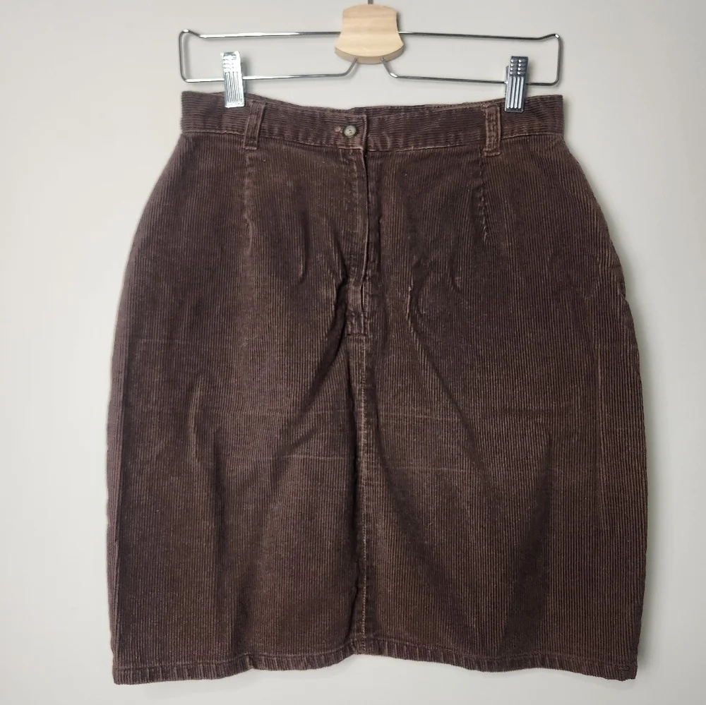 Vintage Y2K Brown Corduroy Skirt Size 10 - Picture 6 of 12